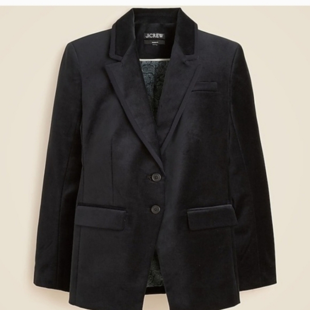 J Crew Madelyn blazer in velvet CP832 Size 8 NWT Black